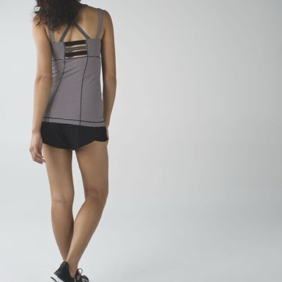 Lululemon Happy Strappy Tank Mini Pop Stripe Black Mink Berry Size 6 - Picture 8 of 13